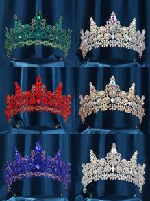 Baroque Queen Crown, Rhinestone Wedding Bridal Crown And Headpiece Crystal Headband, Suitable For Birthday, Prom, Pageant, Halloween, Christmas, Ramadan And Other Festival Headpiece Decoration - Multicolor - View 1