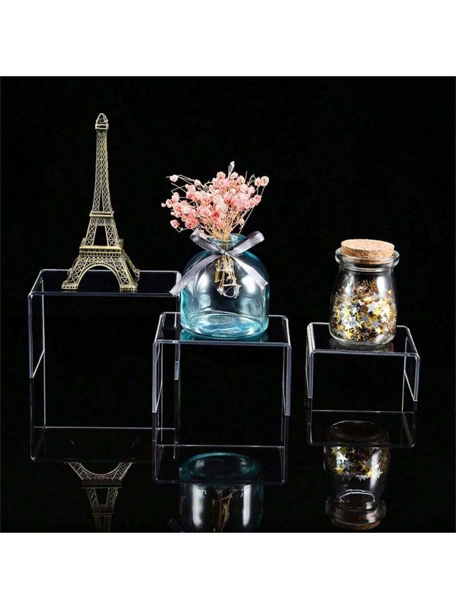 Expositor de acrílico, pedestal de exhibición de acrílico, expositor transparente adecuado para estantes, postres, magdalenas, dulces, alimentos, coleccionables de escritorio, barras de productos, figuras de acción, vitrinas de exhibición de joyas