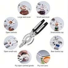 1 Pc Stainless Steel Can Opener - Multipurpose Manual Can Opener With Easy Grip Handle, Easy Bottle Opening Tool For Seniors With Arthritis And Weak Hands, Kitchen Gadgets, Kitchen Aid Tools | Sturdy Kitchen Tools | Solid Construction, Can Opener Clamp