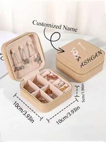 Customized Jewelry Box Organizer, Portable Earrings, Rings, Necklace Storage Box - Gifting For Birthday, Memorable Events, Letter Pattern