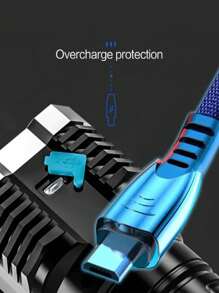 LED 手电筒，带 COB 侧灯的强力 4 LED 手电筒，4 种模式 USB 可充电 LED 手电筒，防水内置电池手电筒，露营工具 - 彩色 - 查看 10