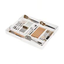 1set Expandable Drawer Storage Boxes For Cabinets, Removable Plastic Trays Adjustable Divider Organizer - White - View 9