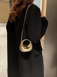 精致时尚迷你手提包，女士新款时尚多功能亚克力餐饮包，高端时尚斜挎包 - 金色 - 查看 11