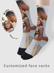 1 Pair Custom Face Socks, Custom Photo Sock, Custom Printed Socks, Personalized Funny Face Socks, Custom Picture Socks, Put Any Face On The Socks, Anniversary Gift, Valentine Gift, Birthday Gift, Wedding Gift, Mother's Day Gift, Father's Day Gift, Best Friend Gift, Gift For Mom/Dad, Gift For Girlfriend/Boyfriend, Gift For Her/Him
