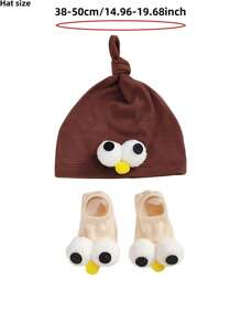 1 Set Bebé 0-1 Años Sombrero Cute Ojos Grandes Multicolor, Set de Sombrero y Calcetines de Bebé, Lindo Set de Calcetines Princesa y Gorro de Primavera/Verano para Uso Diario Recién Nacido