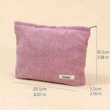 1 件带拉链的灯芯绒旅行化妆包，非常适合美容必需品、防水化妆包、口红包、女士化妆包、小包收纳化妆盒、铅笔盒化妆刷架、洗漱包、化妆包情人节礼物 - 彩色 - 查看 4