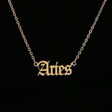 18K Gold Plated Customizable Zodiac Sign Necklace, Unique Design - Gold - View 17