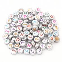 100pcs/Pack Acrylic Square & Flatround Letter Loose Beads, Fashion Cute Colorful Plated, Neon Colors, Multi-Choice For DIY Bracelets, Necklaces, Jewelry, Phone Charms, Keychains Making, Wholesale Beads