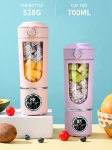 1 件便携式搅拌机、榨汁机、水果搅拌器、果汁分离器、USB 充电搅拌杯、新鲜榨汁机、自动清洁、触摸控制、圆形、无需加热、适用于果汁、水果和蔬菜饮料、奶昔、轻便、硅胶手柄、3 种模式、数字显示、12 个刀片、家庭、办公室、旅行、厨房配件