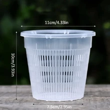 Încărcare 3 buc, ghiveci transparent pentru orhidee cu orificiu de scurgere, ghiveci din plastic respirabil cu fante pentru terasă interioară și exterioară