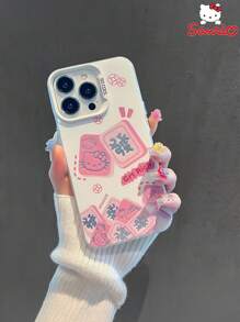 Sanrio Etui na iPhone'a w stylu retro komiksowym Hello Kitty/My Melody dla dziewcząt, nastolatek i uczennic, wzór Y2K, urocze etui ochronne z kreskówek, odporne na upadki, odporne na wstrząsy, odporne na zarysowania, lekkie, dopasowane, styl kawaii, popularne akcesorium do telefonu, niezbędny przedmiot, codzienne użytkowanie, szkoła, podróże, zakupy, kawiarnia, prezent urodzinowy, urocze etui na telefon dla młodych kobiet i nastolatek