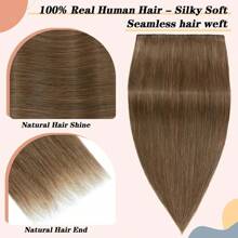 一体式全头夹式真人发片 #6 浅棕色直发 1 片 5 夹雷米接发 女士 100G/件 - S6 - 查看 6