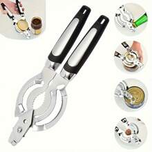 1 Pc Stainless Steel Can Opener - Multipurpose Manual Can Opener With Easy Grip Handle, Easy Bottle Opening Tool For Seniors With Arthritis And Weak Hands, Kitchen Gadgets, Kitchen Aid Tools | Sturdy Kitchen Tools | Solid Construction, Can Opener Clamp