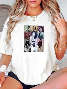 100% Cotton Kristen Stewart Tour Shirt Cool Fan Art T 90s Poster 669 Tee Streetwear Stretched Breathable Unisex Summer Slightly Print Round Neck Short Sleeve For Women Versatile Graphic Fashion Homme Comfortable Stylish Top For Everyday Wear Casual Designer Clothes Soft - 白色 - 查看 1