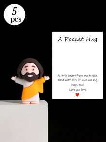 Creative Cute Silicone Mini Jesus Figurine Decor, Can Be Used As , Pocket Hugs, Positive Energy Holiday Gift Mother's Day Graduation