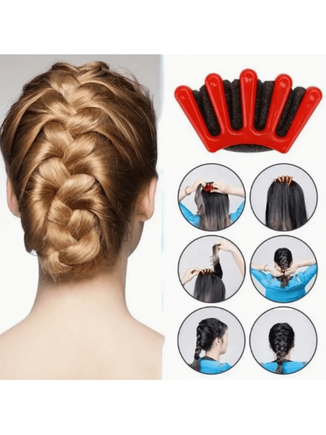 Haarstyling-Set 6-teilig Für Frauen & Mädchen – Flechtwerkzeuge Für DIY Frisuren, Aus Kunststoff