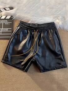 新款男士街头风格皮短裤，时尚休闲百搭街头服饰