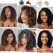 Trenzas de ganchillo Yanky de 8/10/12/14 pulgadas 1/4/9 paquetes (24 mechones/paquete) de color negro natural pre-torcidas, rizos esponjosos de primavera para el cabello, 1B/30/27