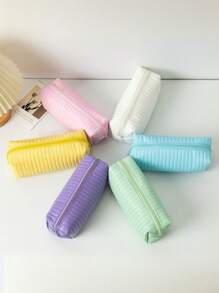 1 Cute And Fresh Leather Pencil Case, Small Pencil Case, Student Pencil Case, Makeup Bag, Cute Ice Cream Office, University Makeup Bag Storage Bag, Large Pencil Case, Office Storage Bag, Desktop Storage Bag, Pen Storage Bag, Pencil Tray, Desktop Storage Bag, Desktop Storage Bag, Pen Holder,Back To School,School Supplies,Pencil Pouch,School Bag - Multicolor - View 3