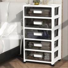 Wevalley WeValley Tour de rangement - sur roulettes, 5 tiroirs, hauteur 61 cm, idéale rangement bureau, cours, documents, fournitures, accessoires - Noir transparent et Blanc