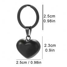 Personalized Photo Necklace, Stainless Steel 3D Heart-Shaped Pendant, Customize With Your Pet, Lover, Child, Family, Black & White Photo, Picture, Keychain, Necklace, Holiday Gift, Souvenir Gift - Black - View 7