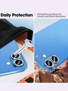 Tương thích với iPhone 17/17 Pro/17 Pro Max/17 Air/16/16 Plus, miếng dán bảo vệ ống kính camera hình nhẫn kim cương lấp lánh, độ cứng 9H, chống trầy xước, phụ kiện điện thoại thời trang, tương thích với ốp lưng, bộ 3 miếng. - Màu xanh lam - Xem 5