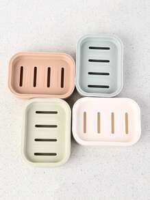 1 件塑料肥皂盒，创意浴室贝壳形肥皂架，沥水肥皂盒，带盖肥皂盒双层肥皂托盘 - 彩色 - 查看 1