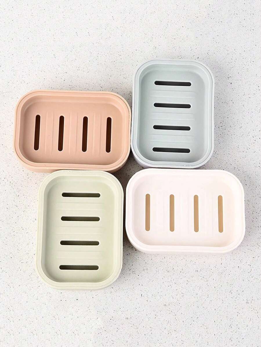 1 件塑料肥皂盒，创意浴室贝壳形肥皂架，沥水肥皂盒，带盖肥皂盒双层肥皂托盘 - 彩色 - 查看 1