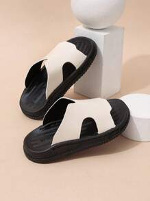 1 Pair Newborn Soft Sole Slippers, Fashionable Indoor/Outdoor Solid Color Baby Shoes For Summer