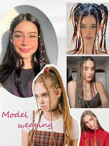 夹式辫子接发，夹式辫子接发，3 根辫子合一，22 英寸 - 32 英寸超长天然柔软合成马尾接发，适合女性日常佩戴