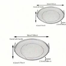 Reusable Round Stainless Steel Oil Filter Tray With Mesh Basket - Perfect For Frying & Grilling, Kitchen Strainer, Outdoor Camping BBQ Supplies, Easy To Clean, Uncharged And No Magnesium Rod/Flint