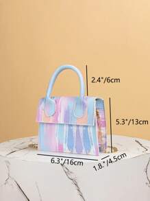 Shiny Patent Leather Chain Strap Handbag - Multicolor - View 2