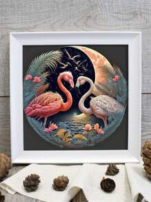 1 zestaw do haftu krzyżykowego z motywem flaminga, DIY nici do haftu artystycznego, mieszane kolory wysokiej jakości nici, 11CT projekt dekoracyjnego malowania krzyżykowego, ręcznie robiony prezent na stres, kompletne rzemiosło do dekoracji domu, odpowiednie do salonu, gabinetu, dekoracji sypialni, bezramowe