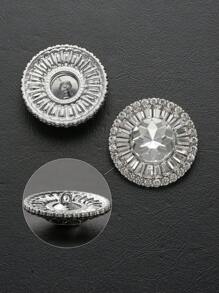 1pc/Set Delicate Metal Round Rhinestone Button, Luxury Fashion Versatile Decorative Sewing Button For Sweater, Coat, Jacket, Suit, DIY Crafts, Clothing, Scarf, Glove, Hat, Bag, Shoe