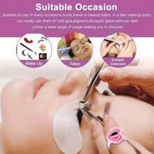 100pcs Reusable Washable Nail Polish Adhesive Microblading Cup, Eyelash Extension Glue Ring Holder, Beauty Tool Accessories