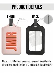 带字母的定制皮革行李牌、个性化旅行必需品、优雅的包袋名牌、旅行者礼物 - As Shown - 查看 2