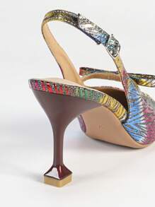 Sandalias de tacón alto con punta en pico y lazo para mujer, zapatos de tacón y sexy de estilo vintage, elegantes y de fiesta, en varios colores para el verano