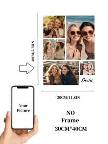 1pc Personalized Photo Collage Canvas, Family Photo Collage Print Gift, Gift For Couples Gifts Birthday Graduation - Multicolor - View 10