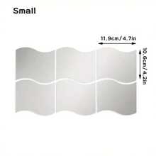 4 件/套，2 毫米厚/11.8 英寸牢不可破可拆卸亚克力圆角装饰墙镜，家居装饰浴室配件