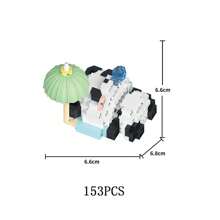 Cartoon Panda Building Blocks Kawaii Anime Figure Mini Assembly Toy Bricks Give Children Unique Educational Toys Best Birthday Present Ever - Multicolor - View 23