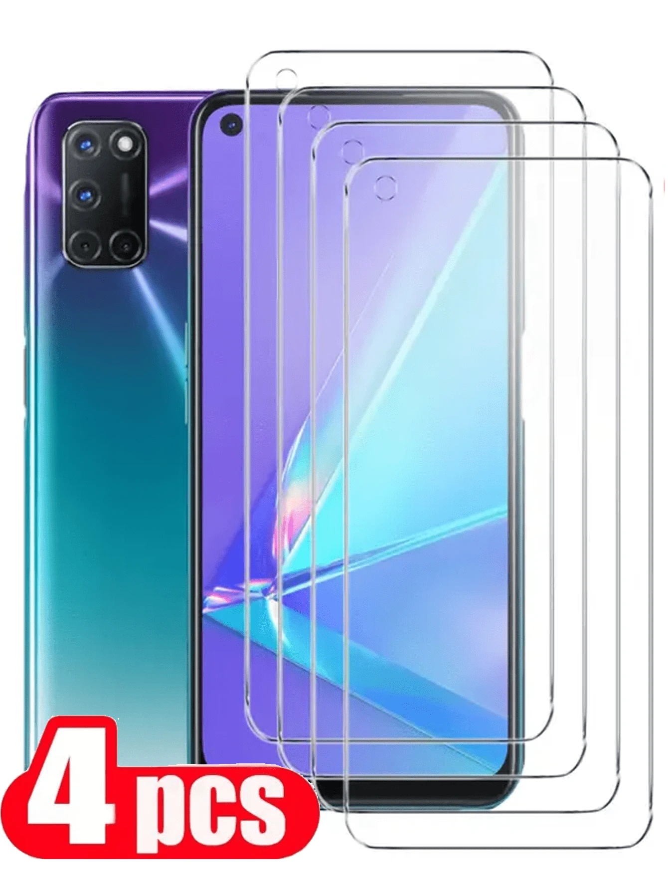 4er Pack OPPO Kratzfeste gehärtete Glas Bildschirmschutzfolie, Vollabdeckung, einfache Installation, HD Klarheit, blasenfrei. Kratzfest, stoßfest, gehärtete Glas Bildschirmschutzfolie. Für Freunde/Familie/Freundin. Unisex. Geschenk zum Geburtstag, für Familie, Freunde Bildschirmschutz, Handyzubehör