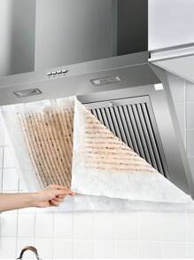 24pcs/12pcs Disposable High Performance Oil Absorbing Odorless Kitchen Cooker Vent Filter Papers, Universal Size With Hook And Loop Adhesive Protective Film
