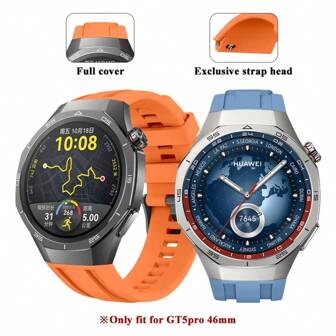 1pc Strap Compatible With Hua Wei WATCH GT5 Pro 46mm/Hua Wei Watch GT5 Pro 46MM No Gaps Soft Silicone Adjustable Sport Straps