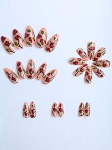 Hộp quà tặng 24 miếng dán móng tay hình hạnh nhân này sẽ giúp bạn nâng tầm phong cách thời trang. Thiết kế mùa xuân mới với dây đỏ mạ vàng kiểu Trung Quốc, hoa hồng, hoa đỏ vẽ tay tinh tế và lá xanh dập nổi, phù hợp cho các bữa tiệc và hẹn hò. Móng giả được phủ gel dẻo, kèm theo 1 cuộn miếng dán móng. Được thiết kế dành cho các bạn gái và phụ nữ. Dụng cụ làm móng - Nhiều màu - Xem 4