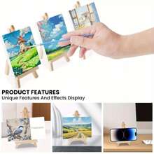 12PCS 10X10Cm Mini Canvas Art Boards & Easels & Brushes Sets Canvases Boards,Back To School,School Supplies - White - View 8