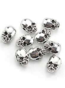 5pcs/Pack Minimalist Punk Alloy Skull Head Spacer Beads For DIY Bracelet Necklace Accessories - 5pcs/pack Skull Beads - View 1