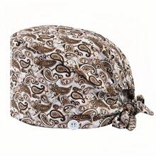 1 pieza Gorro de enfermera de alta calidad con estampado de flores de paisley coloridas, con cordón, elástico en la parte trasera y ganchos para correa lateral de máscara, adecuado para médicos, enfermeras y todo el personal de hospital, salón de belleza y veterinaria - Multicolor - Ver 17