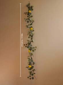 Lemon Daisy Eucalyptus Style Decorations, Suitable For Spring/Summer, Valentine's Day, Mother's Day, Room, Office, Bedroom, Wedding, Table Center, Furniture, Stair Railing Decor Easter Gifts Birthday Graduation,Fall Decor,Autumn