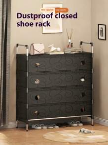 1 pieza de nuevo Gabinete para zapatos de gran tamaño a prueba de polvo, organizador de entrada de montaje, estantería de zapatos de varios niveles simple para casa de alquiler, dormitorio - Multicolor - Ver 2