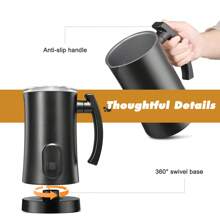 350ml 4 - In - 1 Milk Frother: The Ultimate All - In - One For Coffee, Latte & Hot Chocolate - Black - View 2